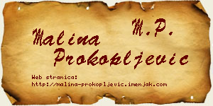 Malina Prokopljević vizit kartica